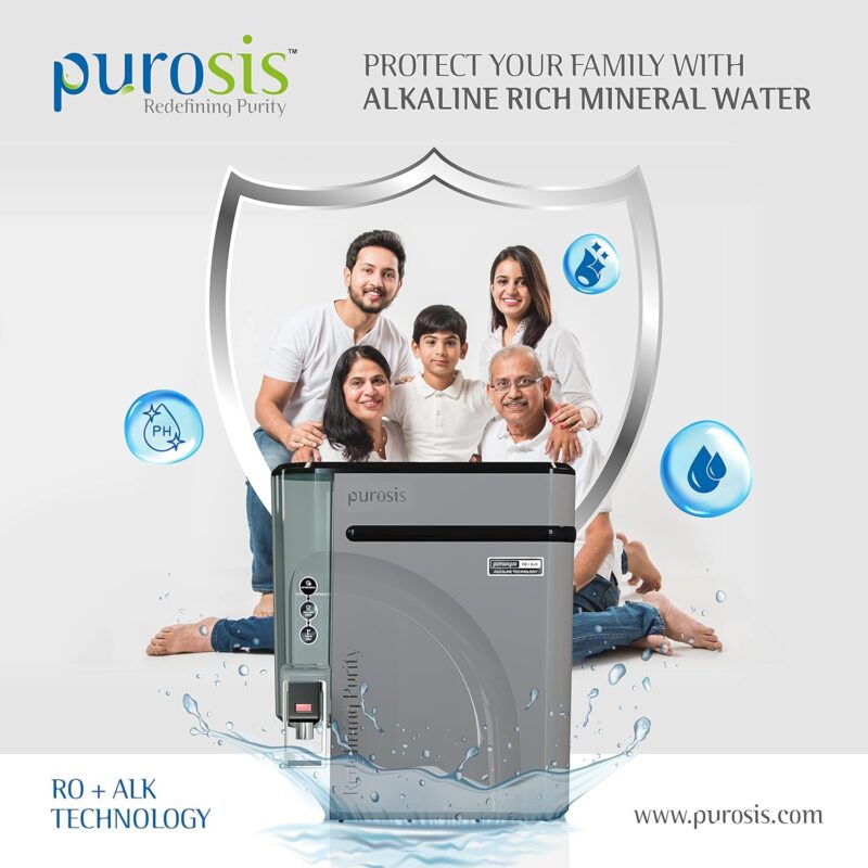 PUROSIS Reverse Osmosis (RO) + Alkaline (ALK)  (9 LTR) Water Purifier, - Image 4